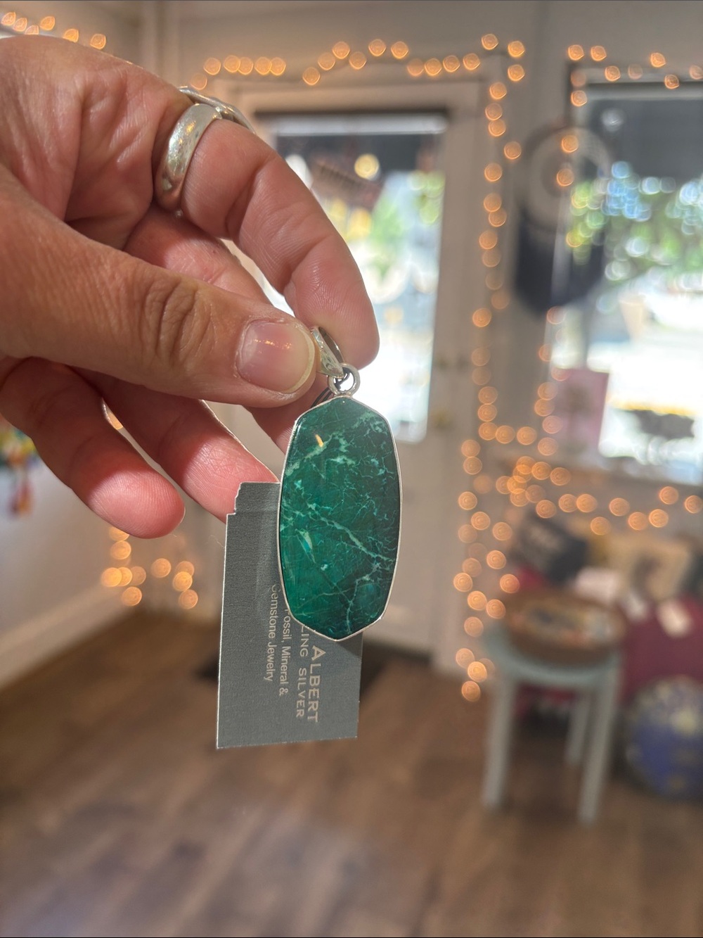 Green Agate Pendant Necklace